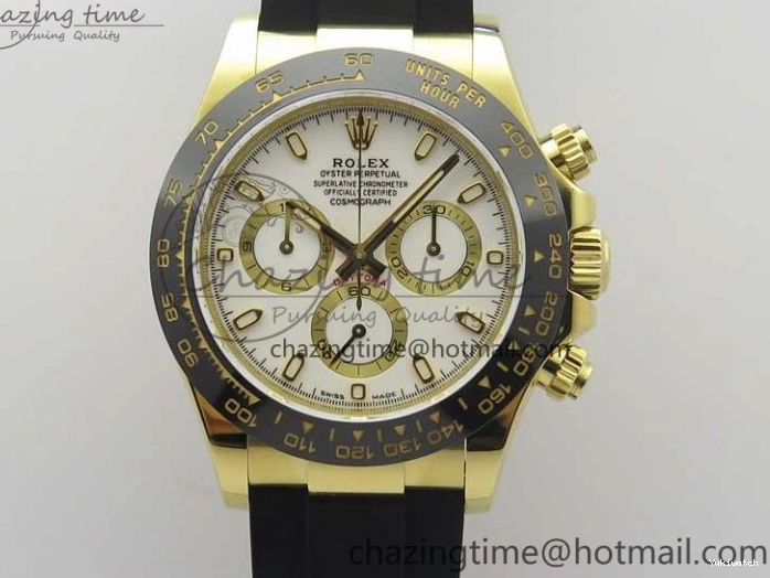 on V3 Strap Extra 1:1 116518 SS Black Strap) YG Dial 904L (Free Case Edition Noob SA4130 White Best Daytona Plated Rubber 1229